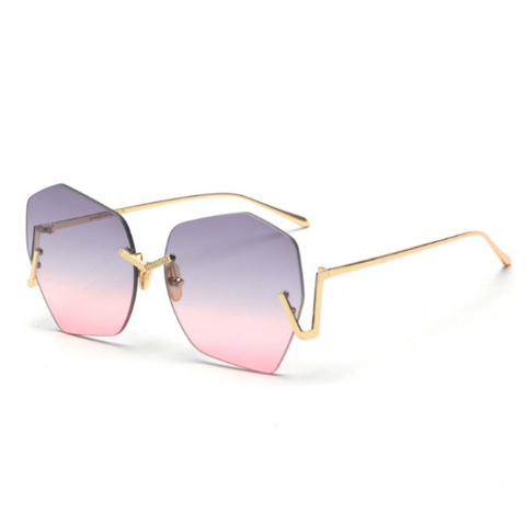 Sunglasses polygonal sunglasses flat lens