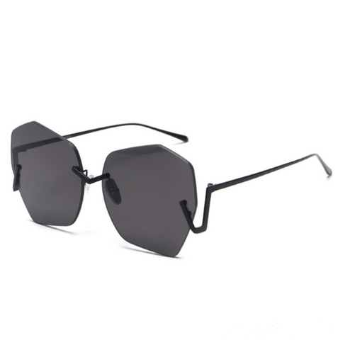 Sunglasses polygonal sunglasses flat lens