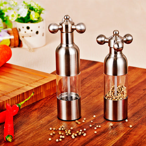 Pepper Mill Gadgets Pepper and Salt Grinder Grinding 4 Color Garlic Grinding Spice Grinder Kitchen Creative Tools BBQ Accessory