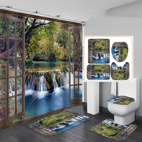 Digital Printing Waterproof Polyester Bathroom