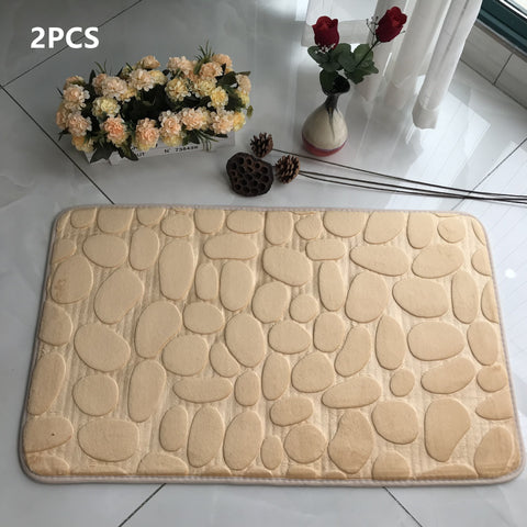 Absorbent Non-slip Stone Embossed Carpet Floor Mat