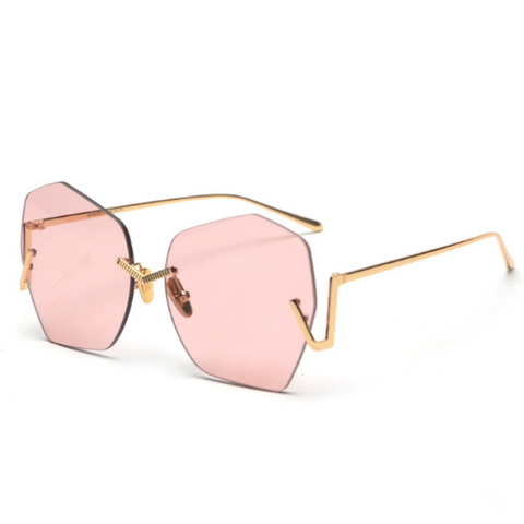 Sunglasses polygonal sunglasses flat lens