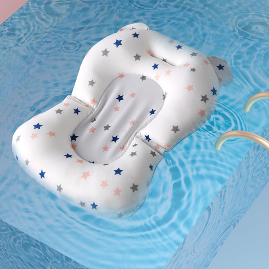 Baby Bath Seat Support Mat Foldable Baby Bath Tub Pad & Chair Newborn Bathtub Pillow Infant Anti-Slip Soft Comfort Body Cushion