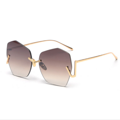 Sunglasses polygonal sunglasses flat lens