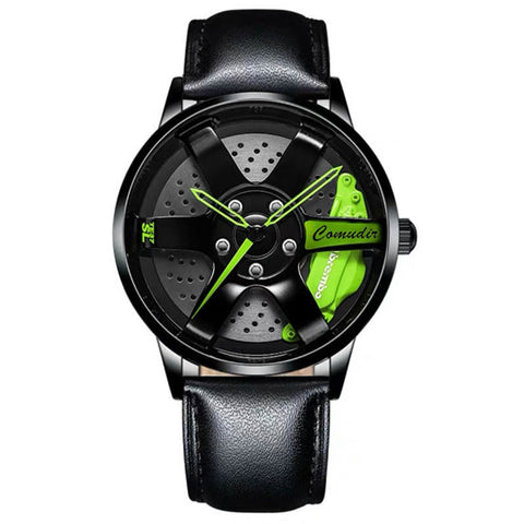 Sport Car Hub Design Men's Watches Stainless Steel Band Quartz Wristwatch