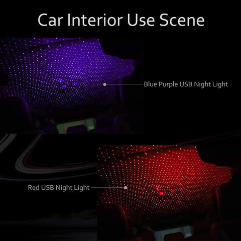 Car LED Starry Sky Night Light USB Powered Galaxy Star Projector Lamp For Car Roof Room Ceiling Decor Plug And Play