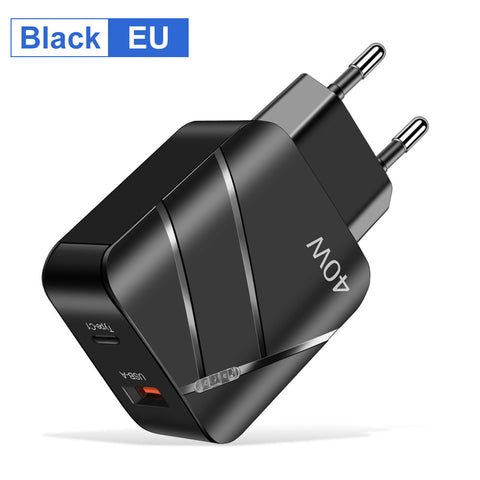 40W PD QC30 Fast Charging Mobile Phone Charger