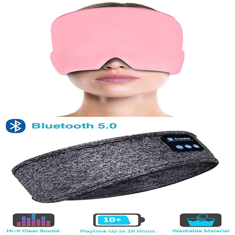 Wireless Bluetooth Sleeping Headphones Headband Thin Soft Elastic Comfortable Music Ear Phones Eye Mask For Side Sleeper Sports