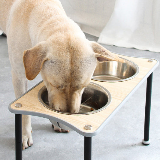 Adjustable Height Dog Food Bowl Rack